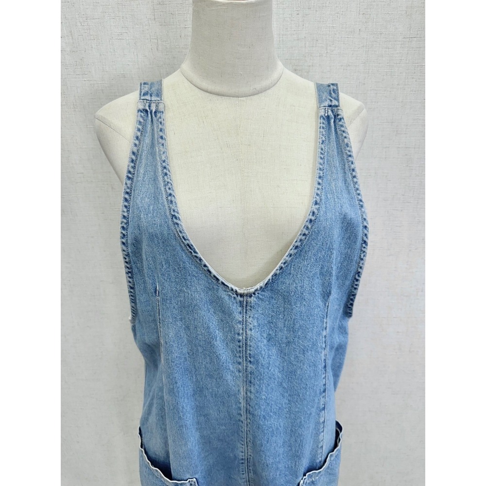 Free People High Roller Slouchy overalls in Kansas Cotton Blue Denim Size Medium - Picture 11 of 16